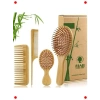 4lü Doğal Bambu Saç Fırçası ve Tarak Seti