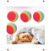 4lü Gökkuşağı Sünger Kedi Köpek Çiğneme Topu 4.2 cm