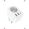 4ü 1 Arada Duvar Priz Adaptörü (2USB, 1 Type-C, 2500W)