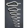 40x20x4 mm Boyutunda 316 Paslanmaz Çelik Karabina, 10 Adet