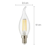 4W E14 Kıvrık LED Mum Ampul, 3000K Günışığı, 10lu Paket