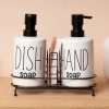 500 ml sıvı sabunluk ve bulaşık deterjanlık seti, metal standlı