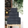 8 Parça Lüks Banyo Havlusu Seti, Gri Renkli
