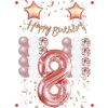 8 Yaş Rose Gold Tema Doğum Günü Kutlama Seti