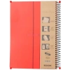 A4 Spiralli 5 Konulu Defter, Kırmızı (4 Kareli, 1 Çizgili)