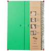 A4 Spiralli Ders Defteri - 5 Konulu, Yeşil
