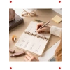 A5 Keten Kapaklı Pembe Spiralli Süresiz Ajanda