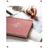 A5 Keten Kapaklı Pembe Spiralli Süresiz Ajanda