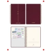 A5 Keten Spiralli 16 Aylık Akademik Ajanda Bordo