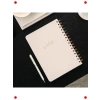 A5 Sert Kapak Kareli Tarihsiz Defter, Keten Krem