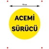 Acemi Sürücü Sticker 15x15 cm - Sarı Siyah