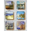 Ahşap Bardak Altlığı Seti, Claude Monet Temalı, 6lı
