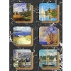 Ahşap Bardak Altlığı Seti, Claude Monet Temalı, 6lı