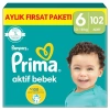 Aktif Bebek Bezi, 6 Numara 102 Adet Aylık Paket
