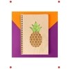 Ananas Desenli Ahşap Kapaklı Not Defteri