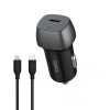 Araç Hızlı Şarj Aleti, 30W PD USB-C ve USB-C-Lightning Kablo