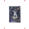 Astronot Temalı Simli Mini Defter - Lacivert