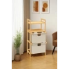 Bambu İki Raflı Çekmeceli Banyo Düzenleyici Dolap Komodin