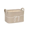 Bej Baskılı Dikdörtgen Sepet, 24x17x14 cm