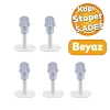 Beyaz Metal Kapı Stoperi, 8 cm, 5 Adet