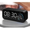 Bluetooth Şarjlı USB/SD Aynalı Masa Saati, Alarmlı