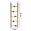 Boncuklu ahşap kuş merdiveni, 7x25 cm