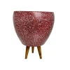 Bordo Granit Toprak Saksı, 15 cm 3 Ayaklı Tasarım