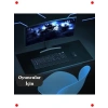 Büyük Siyah Mouse Pad (90x40) - Kaymaz, Dikişli Kenar