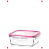 Büyük Tekli Cam Saklama Kabı (Pembe)