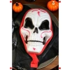 Cadılar Bramı İskelet Tüllü Kırmızı Beyaz Maske