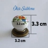 Çiçekli Düğme, Gerçek Porselen Kulp, Mutfak Dolabı İçin