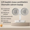 Çift Başlı USB Şarjlı Fan, LED Gece Lambası ile Uzun Çalışma Süresi