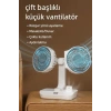 Çift Başlı USB Şarjlı Fan, LED Gece Lambası ile Uzun Çalışma Süresi