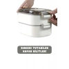 Çift Katlı 1000ml Çelik Sefer Tası, 3 Bölmeli Lunchbox