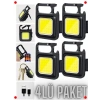 Çok Fonksiyonlu USB Şarj Edilebilir Cep El Feneri (4lü Set)
