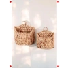 Dekoratif Hasır Duvar Sepet Saksı Seti (2 Adet)