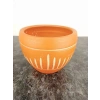 Dik Çizgi Desenli 15 cm Terrakota Saksı, Salon Çiçeklik