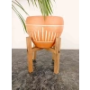 Dik Çizgi Desenli Terrakota Saksı, 15 cm 4 Ayaklı