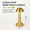 Dimmerli Şarjlı Masa Lambası, 3 Renk Işık Modu, Gold