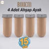 Doğal Ahşap Silindir Ayak Seti, 4 Adet, 15 cm
