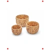 Doğal Hasır Yuvarlak Saksı Seti, 3 Boyut