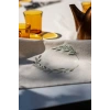 Doğal Keten İşlemeli Mutfak ve Bahçe Runner, Zeytin Dalı Deseni