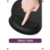 Ergonomik Bilek Destekli Siyah Mouse Pad