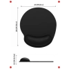 Ergonomik Bilek Destekli Siyah Mouse Pad