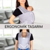 Esnek Gri Wrap Sling, Konforlu ve Güvenli Taşıma
