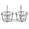 Ferforje 2li Metal Balkon Saksısı, 42x19x24 cm