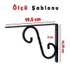 Ferforje Siyah Raf Tutucu Ayak, 145 x 195 mm, 2 ADET
