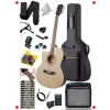 fesyonel Amfili Elektro Akustik Gitar Seti (Doğal)