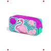 Flamingo Desenli İki Bölmeli Kalem Çantası - Simli