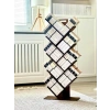 Geometrik Tasarıma Sahip 8 Raflı Ağaç Kitaplık, Modern